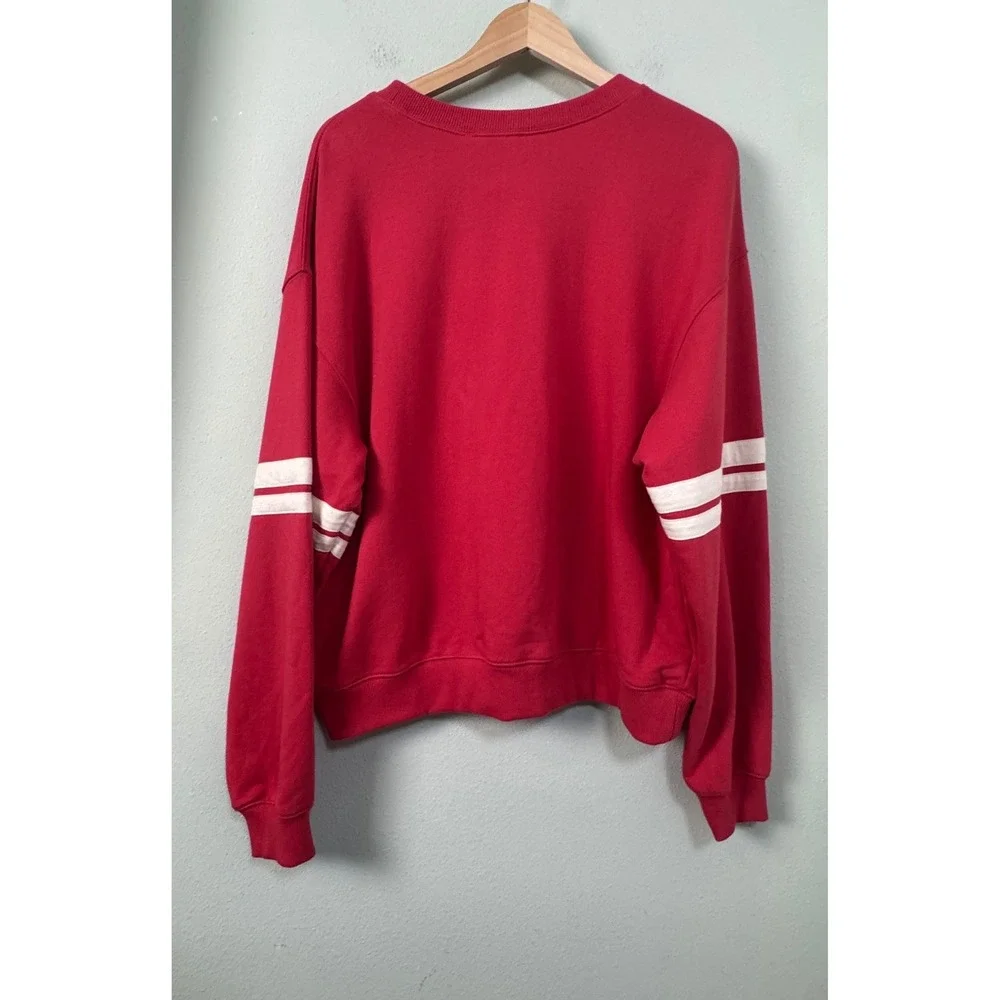 By Together Varsity 67 Pullover Knit Sweater Dusty Red Womens Large NEW
